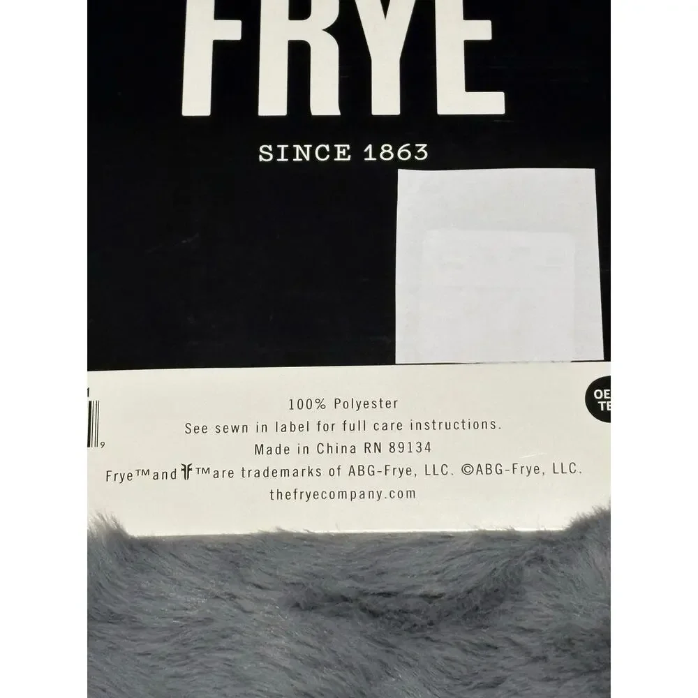 FRYE Faux Fur Throw Blanket 50 x 70” Reversible Grey Gray NWT TEXTURED Bubble